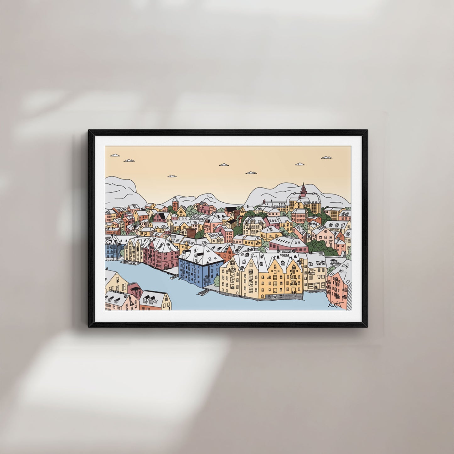 Ålesund Rooftops Art Print